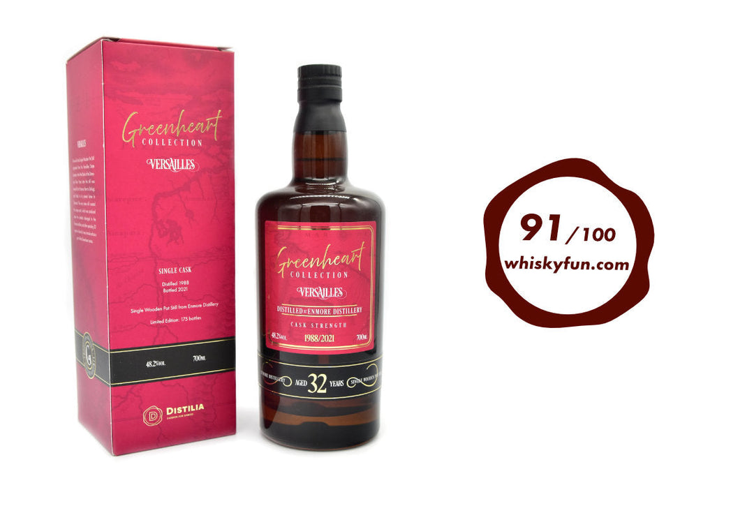 91 points from Whiskyfun.com to Versailles 1988 32yo Greenheart Collection