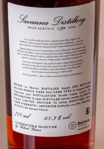 Savanna Rhum Agricole 2008/2024 15yo 68,3% The Virtues - Charity, Robert Bauer and Distilia