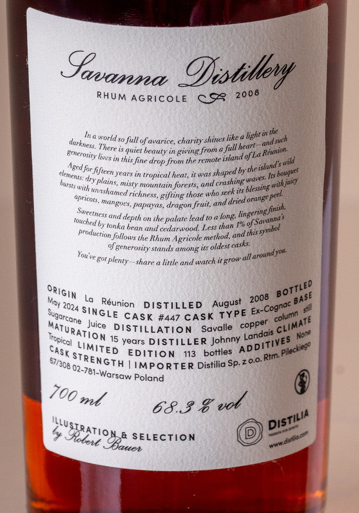 Savanna Rhum Agricole 2008/2024 15yo 68,3% The Virtues - Charity, Robert Bauer and Distilia