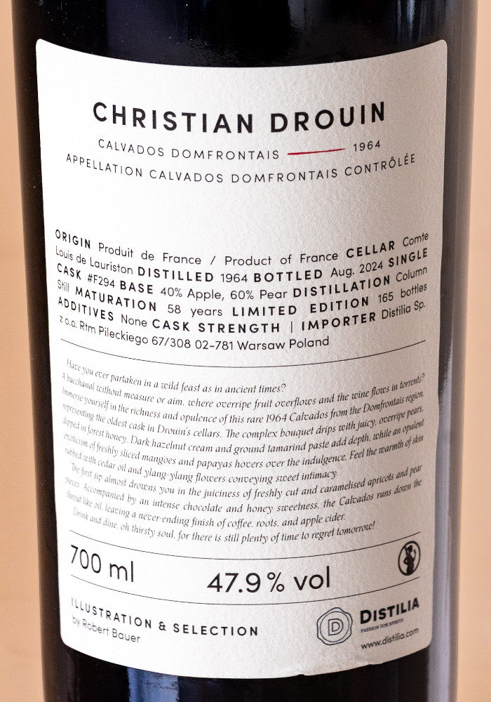 Christian Drouin 1964/2024 47,9% 700ml The Sins – Gluttony, Robert Bauer and Distilia