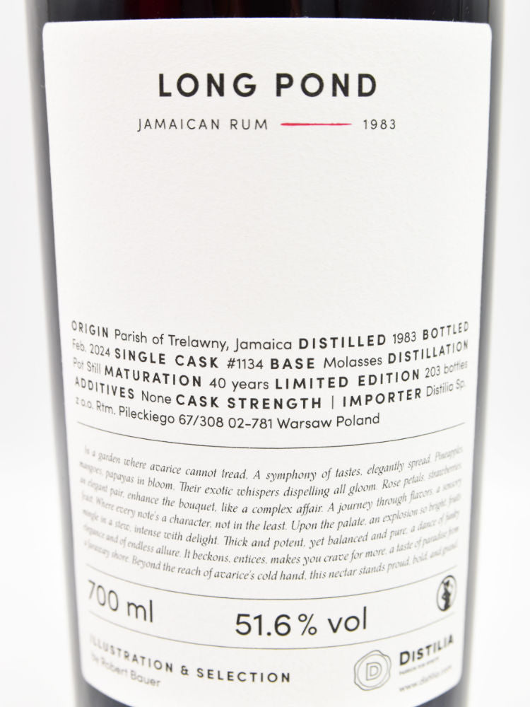 Long Pond 1983/2024 40yo 51,6% The Sins – Avarice, Robert Bauer and Distilia