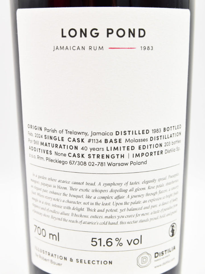 Long Pond 1983/2024 40yo 51,6% The Sins – Avarice, Robert Bauer and Distilia