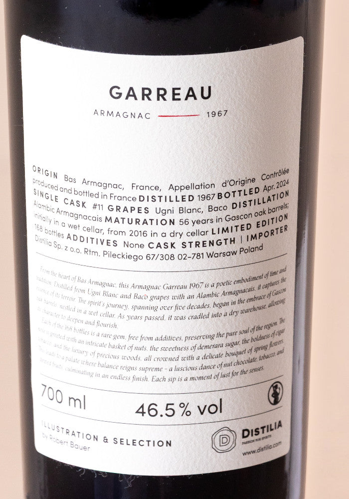 Garreau 1967/2024 46,5% 700ml The Sins – Lust, Robert Bauer and Distilia