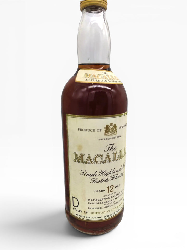 Macallan 12yo 75 proof 26 2/3 FL.OZS 43 GL 750ml Importé Par. Corade