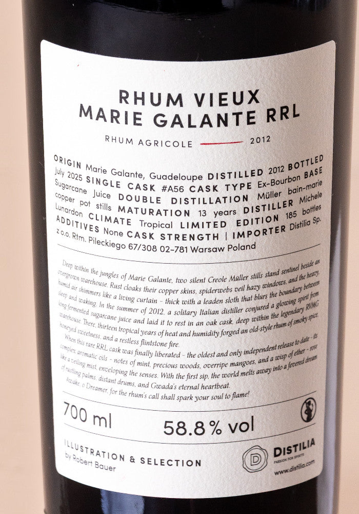 Rhum Vieux Marie Galante 2012/2025 13yo 58,8% The Sins – Sloth, Robert Bauer and Distilia