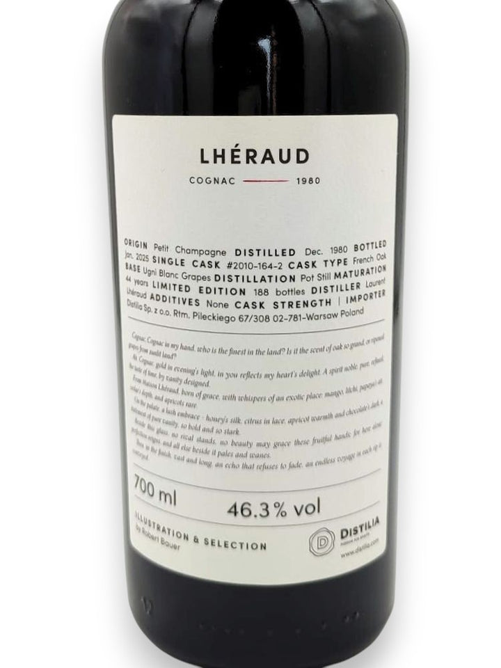 Lhéraud 1980/2025 44 ans 46,3% 700ml The Sins – Vanity, Robert Bauer et Distilia