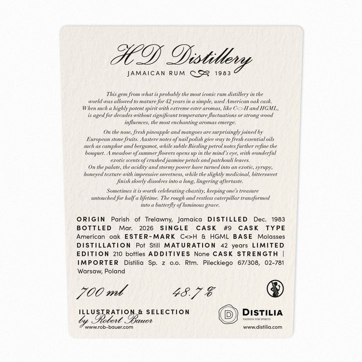HD Distillery 1983/2026 42yo 48,7% cask #9 The Virtues - Chastity, Robert Bauer and Distilia