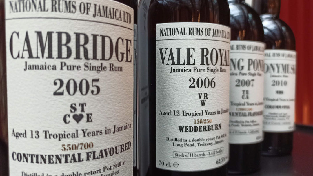 National Rums of Jamaica Collection 4 x 700ml, labels