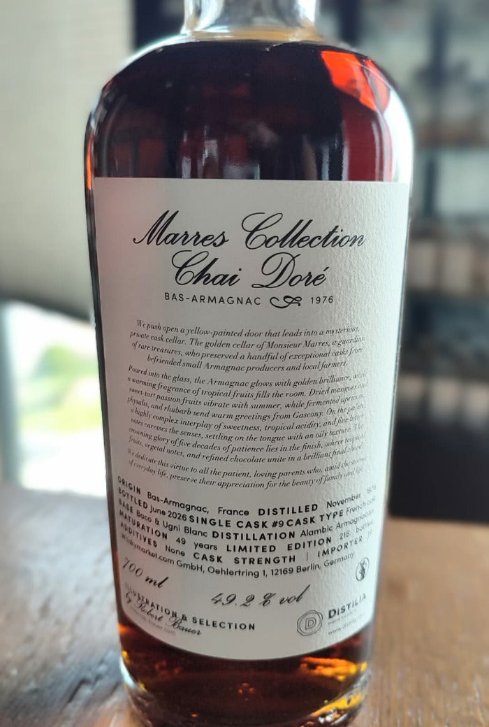 Chai Doré Armagnac Marres Collection 1976/2025 49yo 47,5% cask #9 The Virtues - Patience, Robert Bauer and Distilia