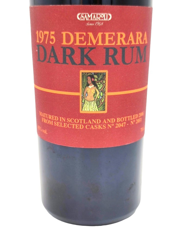 Samaroli 1975/2006 31yo 45% Demerara Dark Rum label