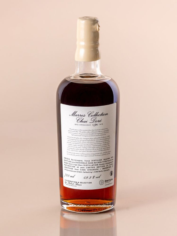 Chai Doré Armagnac Marres Collection 1976/2025 49yo 49,2% cask #9 The Virtues - Patience, Robert Bauer and Distilia