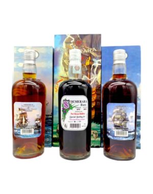 Set of 3 bottles Silver Seal Port Morant Barbados Demerara